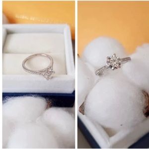 Moissanite diamond engagement bridal ring